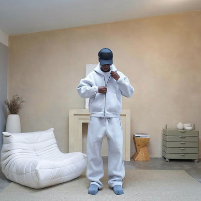 Oversized Trainingsanzug Herren | Zip Hoodie | Weite Jogginghose