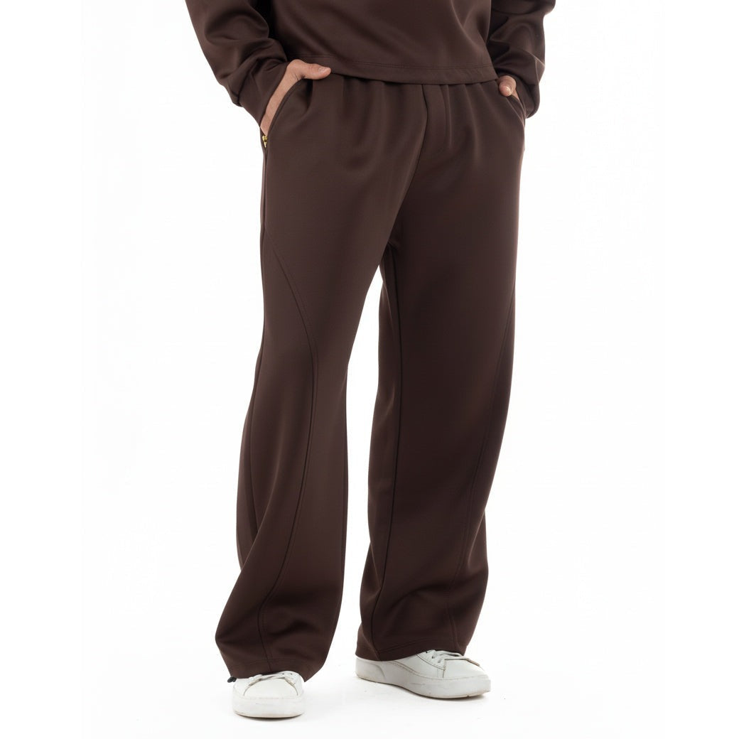 Cropped Hoodie Set Herren | Weite Hose | Braun-Chaps Herrenmode