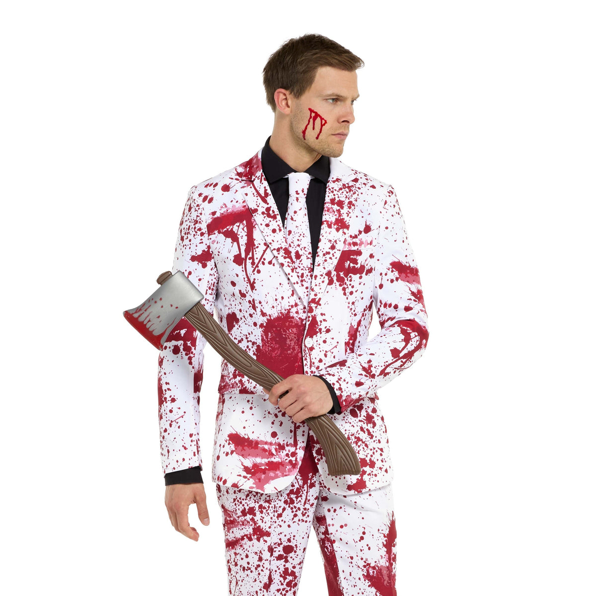 Blutiger Anzug Herren | Weiß | Blutspritzer | Sakko, Hose, Krawatte