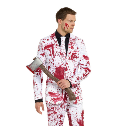 Blutiger Anzug Herren | Weiß | Blutspritzer | Sakko, Hose, Krawatte