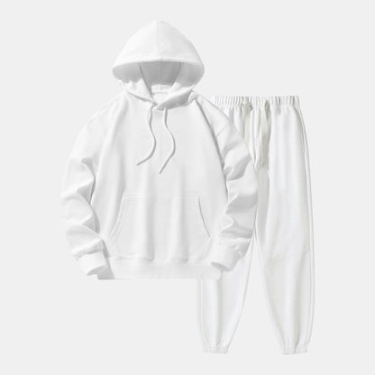 Relaxed Jogginganzug Herren | Hoodie und Jogginghose | 7 Farben-Weiß-M-Chaps Herrenmode