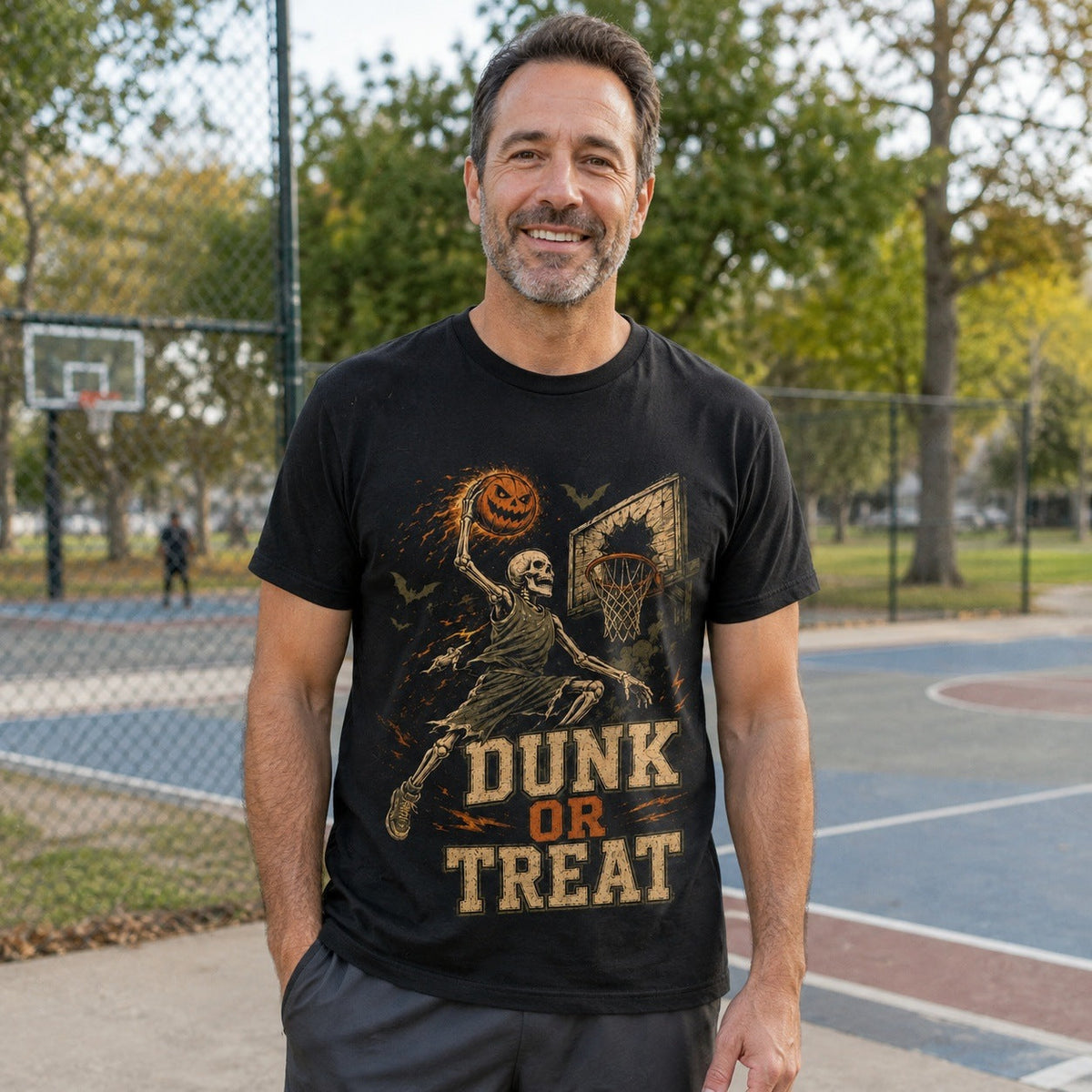 Basketball Skelett T-Shirt | Dunk or Treat | Halloween | 3 Farben
