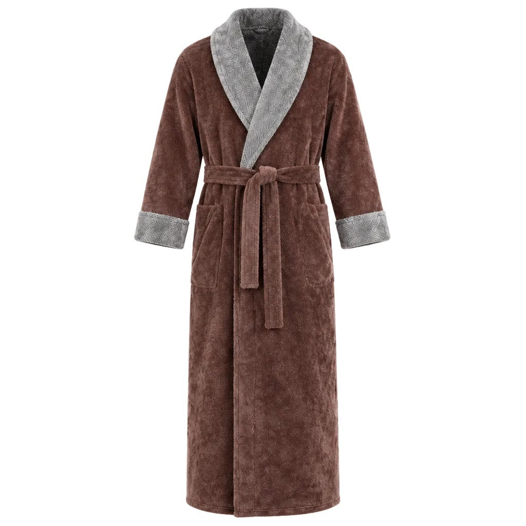 Korallenfleece Bademantel Herren | Schalkragen | 3 Farben