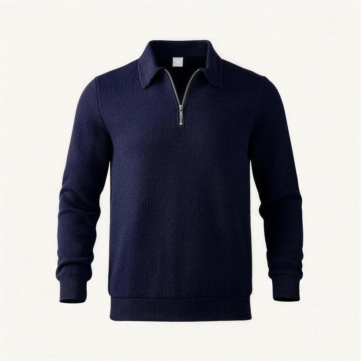 Polopullover mit Reißverschluss Herren | Strukturstrick | Langarm