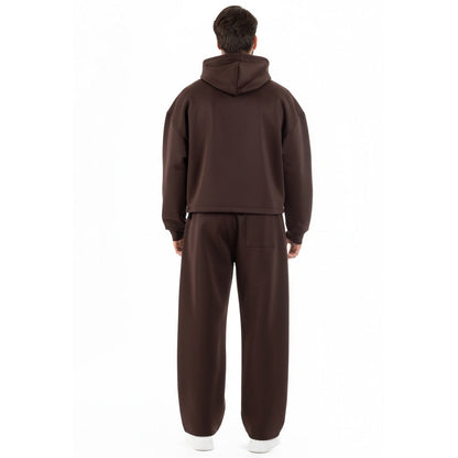Cropped Hoodie Set Herren | Weite Hose | Braun-Chaps Herrenmode