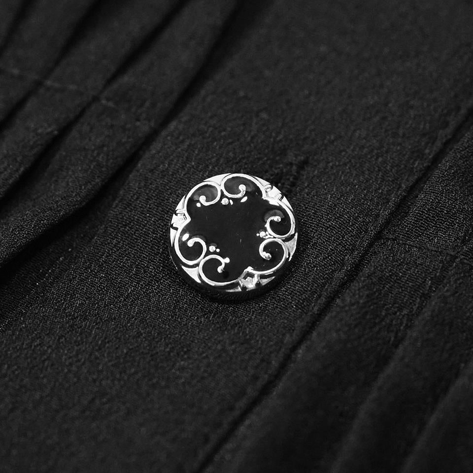 Gothic Rüschenhemd Herren | Plisseefront | Kordelornamente | Spitzenkragen | Schwarz-Chaps Herrenmode