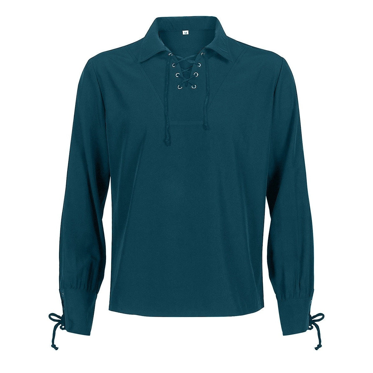 Mittelalter Hemd Herren | Schnürung | V-Ausschnitt | Langarm | 6 Farben-Chaps Herrenmode