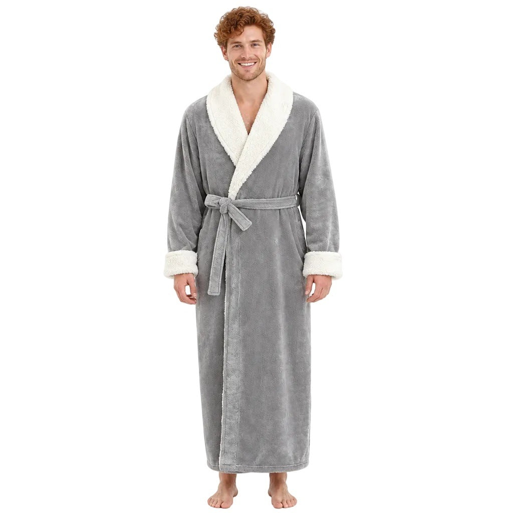 Korallenfleece Bademantel Herren | Schalkragen | 3 Farben
