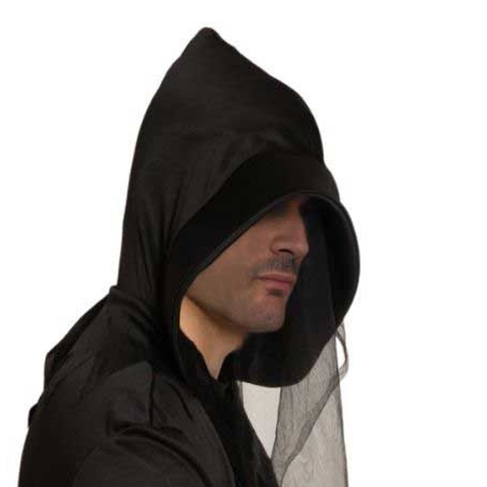 Sensenmann Robe | Kapuze | Gesichtsschleier | Schwarz