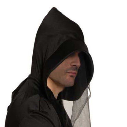 Sensenmann Robe | Kapuze | Gesichtsschleier | Schwarz