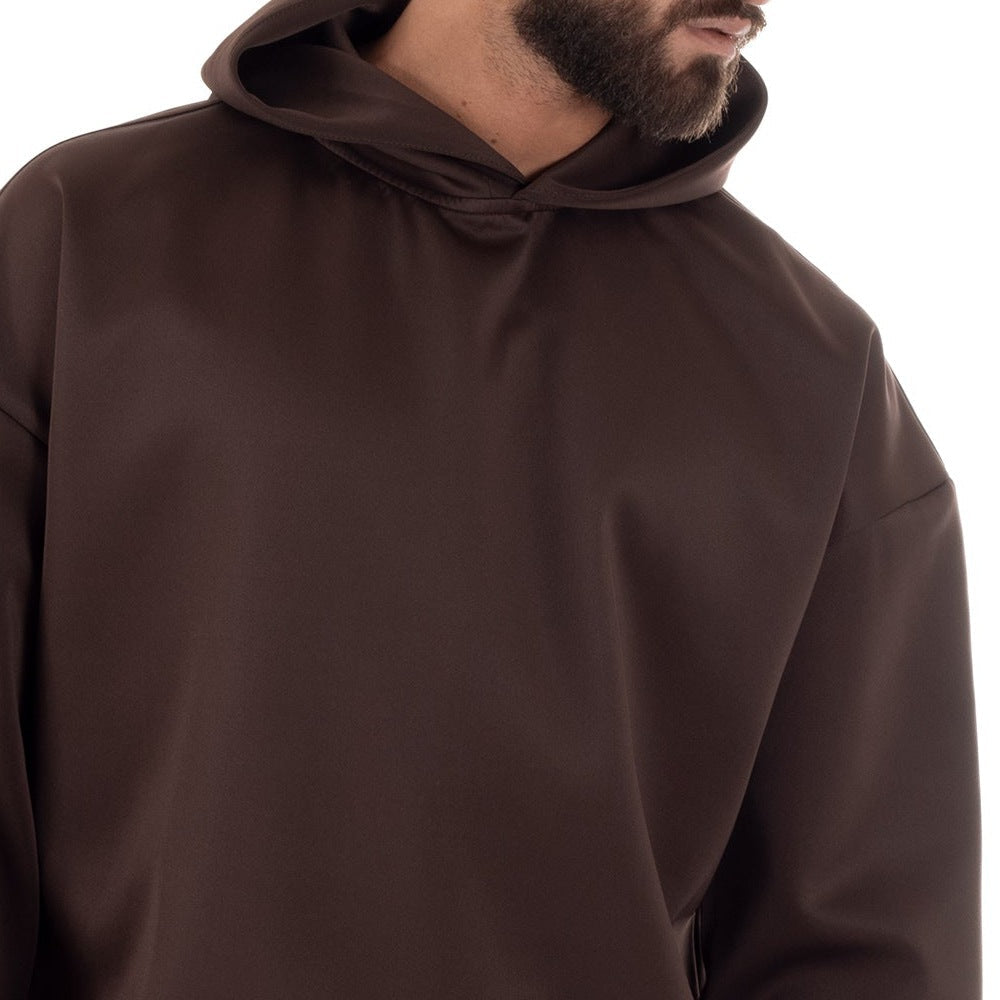 Cropped Hoodie Set Herren | Weite Hose | Braun-Chaps Herrenmode