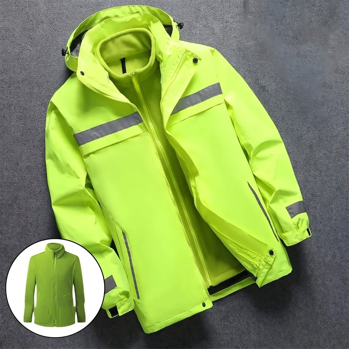 3-in-1 Jacke Herren | Reflektierend | Abnehmbares Fleecefutter | Kapuze