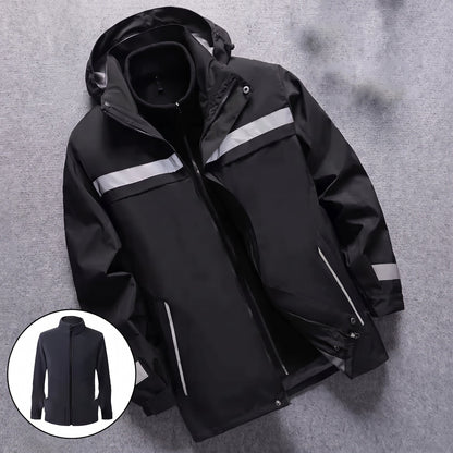3-in-1 Jacke Herren | Reflektierend | Abnehmbares Fleecefutter | Kapuze