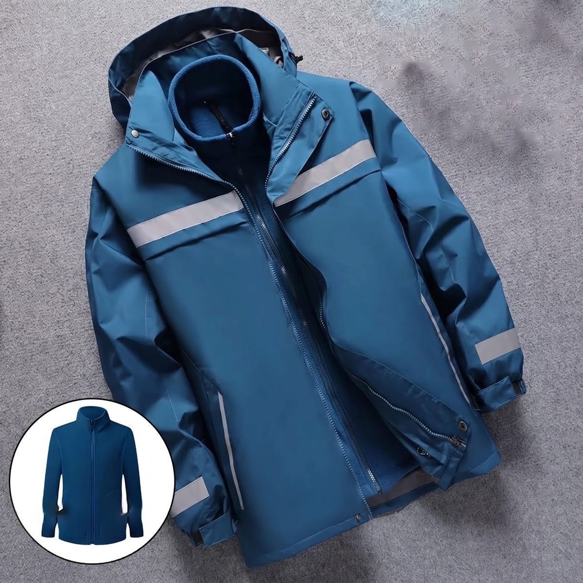 3-in-1 Jacke Herren | Reflektierend | Abnehmbares Fleecefutter | Kapuze
