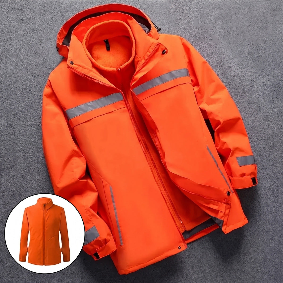 3-in-1 Jacke Herren | Reflektierend | Abnehmbares Fleecefutter | Kapuze