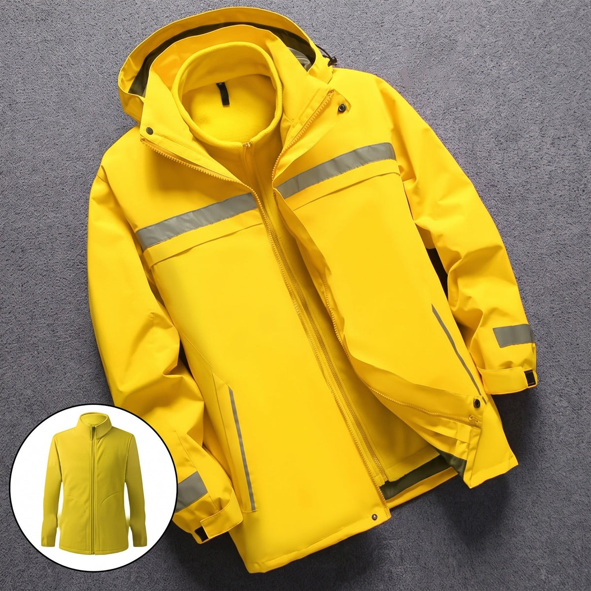 3-in-1 Jacke Herren | Reflektierend | Abnehmbares Fleecefutter | Kapuze