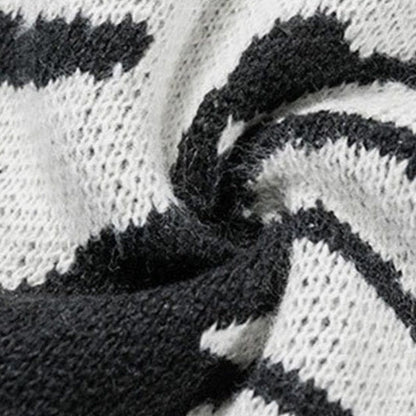 Skelett Strickpullover Herren | Jacquard | Brustkorb | Rundhals | Schwarz-Chaps Herrenmode