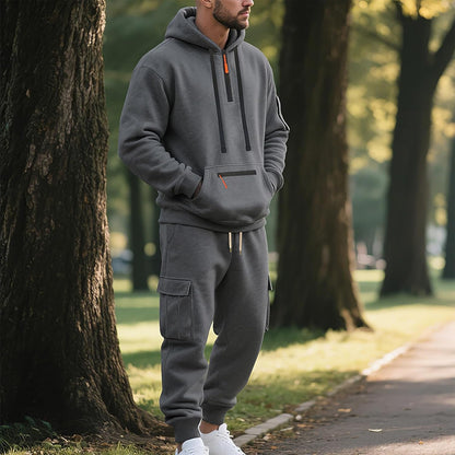 Cargo Jogginganzug Herren | Hoodie mit Reißverschlusstaschen | 6 Farben-Chaps Herrenmode