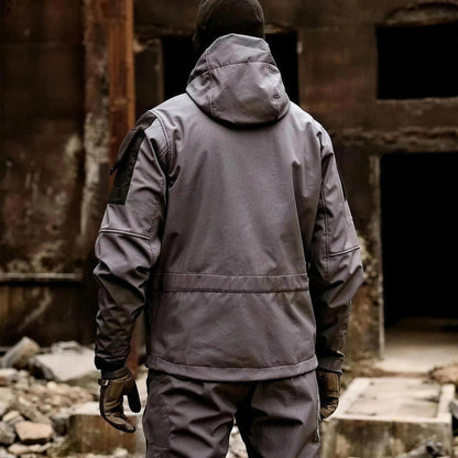Taktische Jacke Herren | Softshell | Fleecefutter | Kapuze