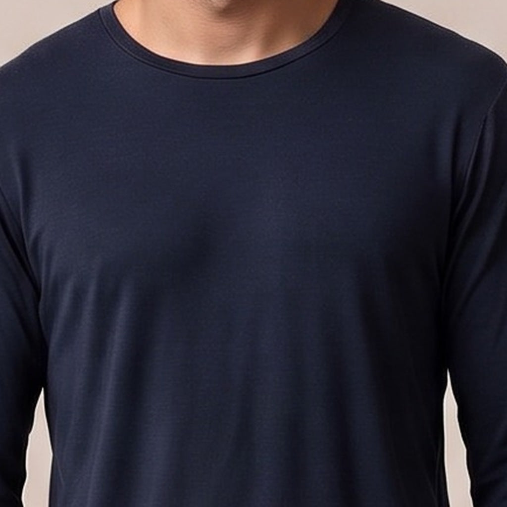 Langarm Pyjama Herren | Viskose aus Bambus | Marineblau