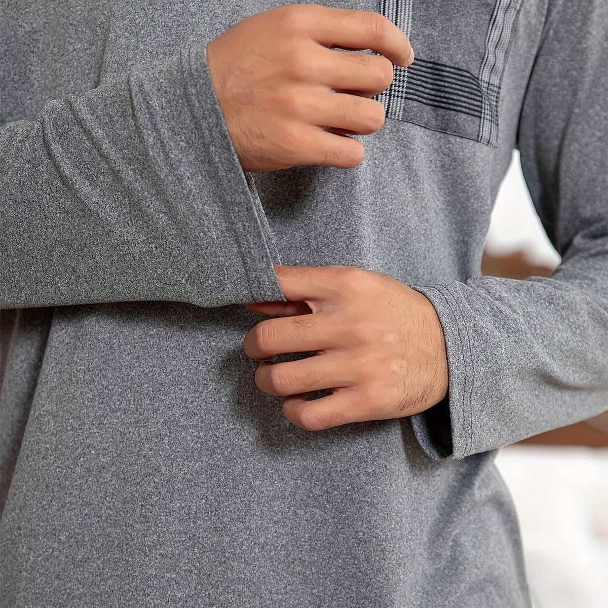 Relaxed Pyjama Herren | Karomuster | Grau