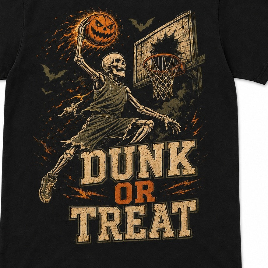Basketball Skelett T-Shirt | Dunk or Treat | Halloween | 3 Farben