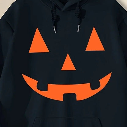Kürbisgesicht Hoodie | Halloween | Oranger Print | 4 Farben-Chaps Herrenmode