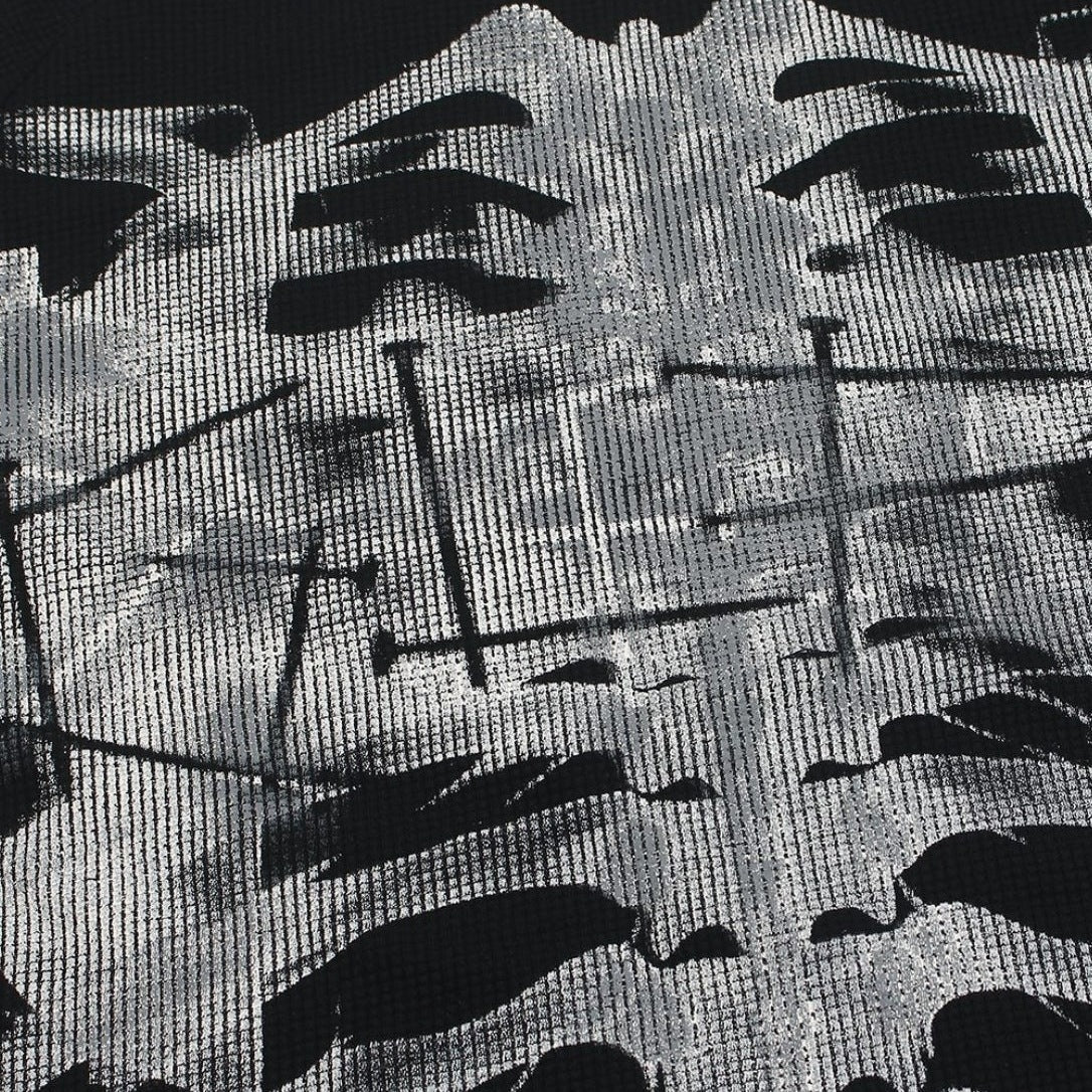 Röntgen Skelett T-Shirt | Oversized | Waffelstruktur | Brustkorb Print-Chaps Herrenmode