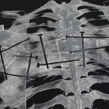 Röntgen Skelett T-Shirt | Oversized | Waffelstruktur | Brustkorb Print-Chaps Herrenmode