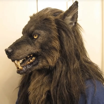 Werwolf Maske | Latex | Vollkopf | Fell | Reißzähne