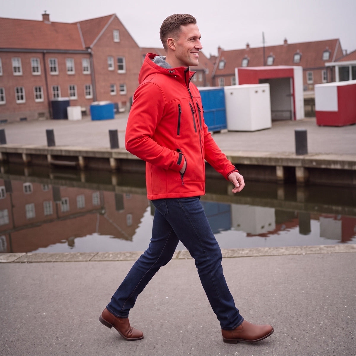 Softshelljacke Herren | Kapuze | Gefüttert | Viele Taschen