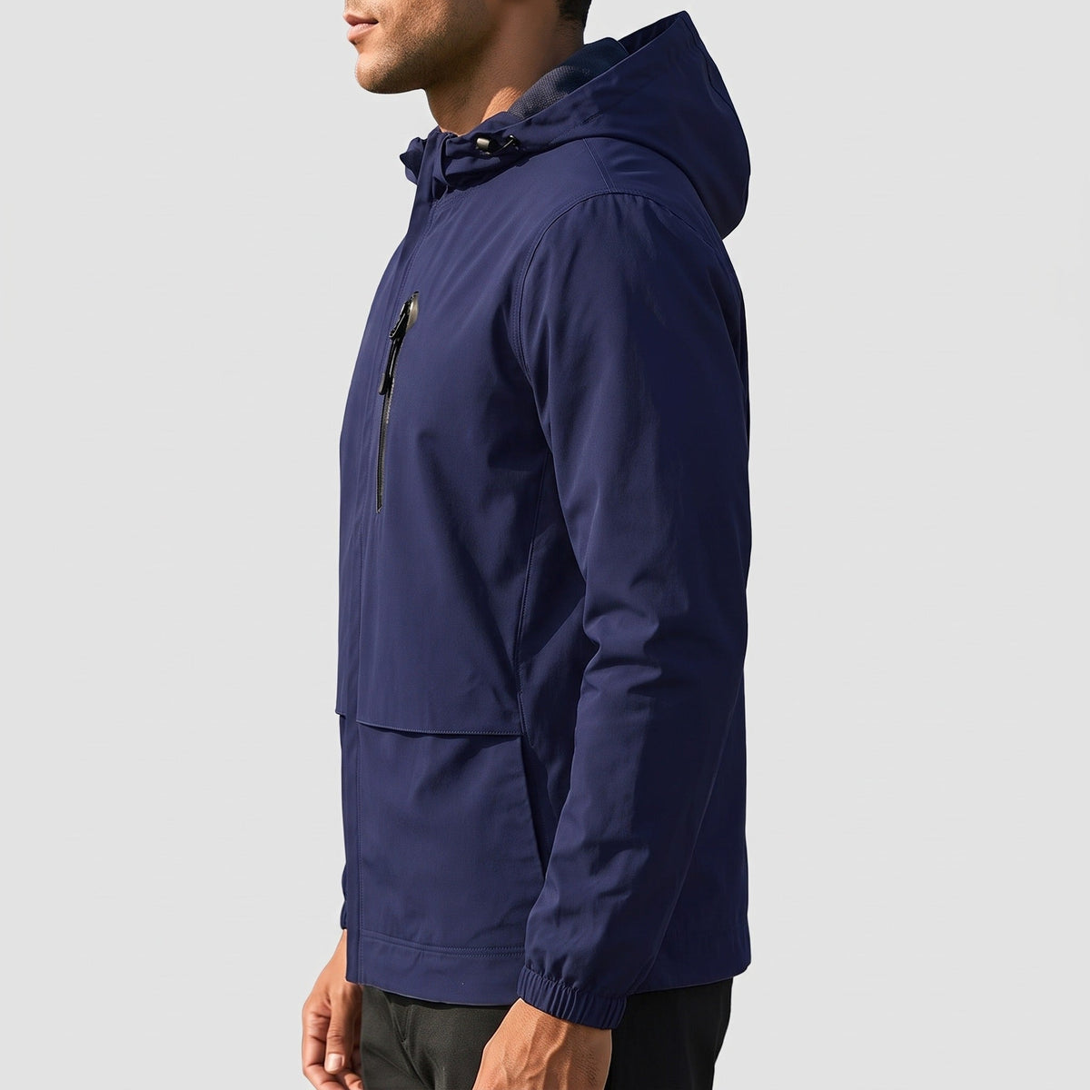 Kurze Regenjacke Herren | Kapuze | Wasserdicht | Brusttasche