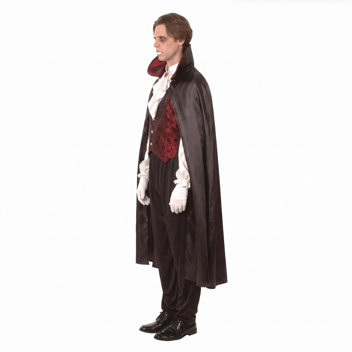 Klassisches Vampir Kostüm | Stehkragen Umhang | Jabot Hemd | Hose