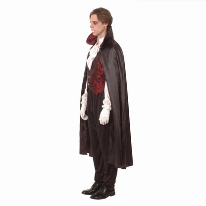 Klassisches Vampir Kostüm | Stehkragen Umhang | Jabot Hemd | Hose