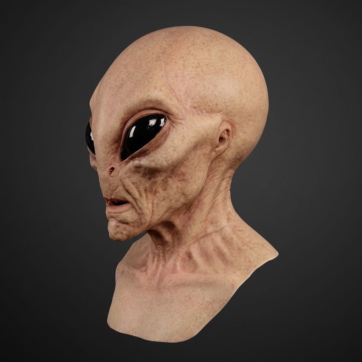 Alien Maske | Latex | Vollkopf mit Halsteil | Große Augen