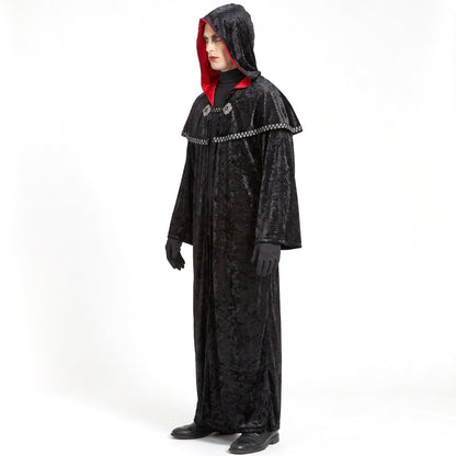 Gothic Vampir Robe | Kapuze | Schulterumhang | Medaillons-Chaps Herrenmode