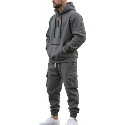 Cargo Jogginganzug Herren | Hoodie mit Reißverschlusstaschen | 6 Farben-Chaps Herrenmode