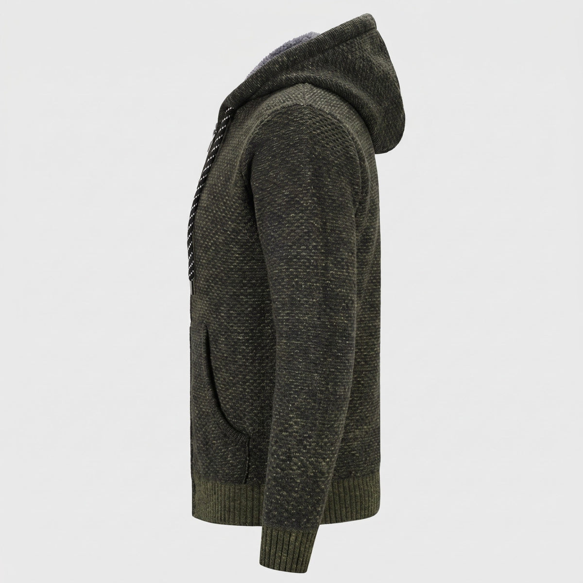 Strickjacke mit Kapuze Herren | Gefüttert | Reißverschluss | Grobstrick