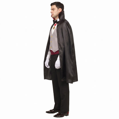 Dracula Kostüm | Umhang | Westeneinsatz | Medaillon | Handschuhe-Chaps Herrenmode
