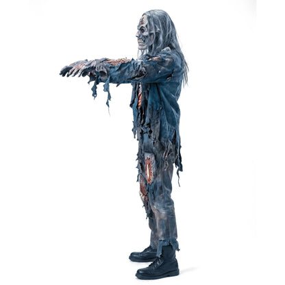 Zombie Kostüm Erwachsene | Blau | Oberteil | Hose | Maske-Chaps Herrenmode