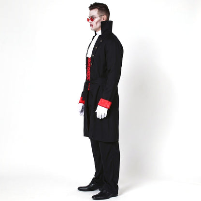 Vampir Outfit Herren | Jacke mit Hemd | Jabot | Hose-Chaps Herrenmode