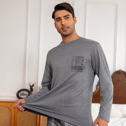 Relaxed Pyjama Herren | Karomuster | Grau