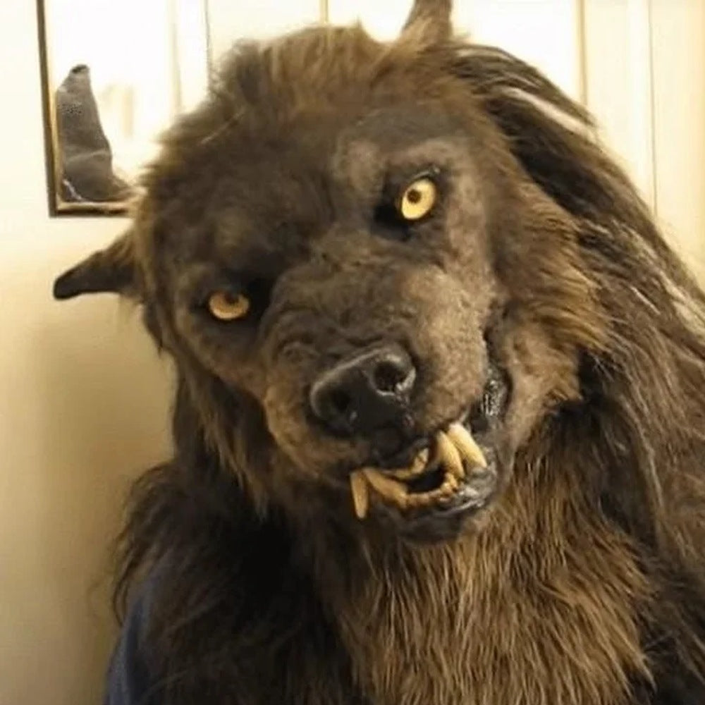 Werwolf Maske | Latex | Vollkopf | Fell | Reißzähne