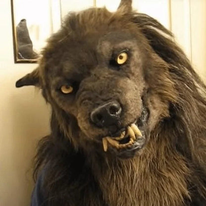 Werwolf Maske | Latex | Vollkopf | Fell | Reißzähne