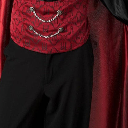 Dracula Kostüm Rot | Weste mit Ärmeln | Halstuch | Umhang
