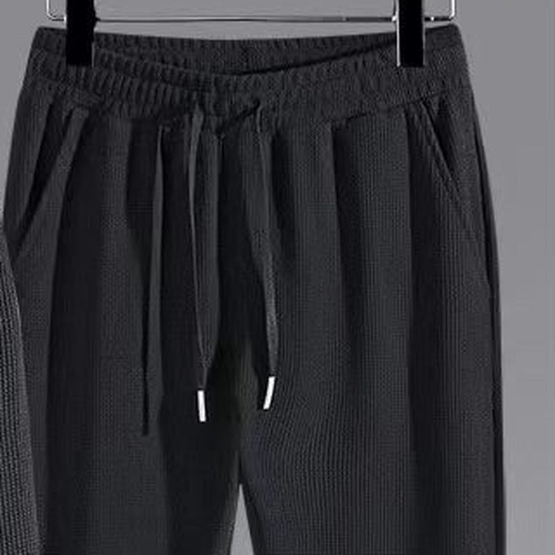 Waffel Jogginganzug Herren | Kapuzenjacke mit Reißverschluss | bis 6XL