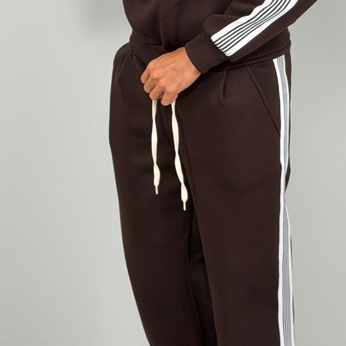 Gestreifter Trainingsanzug Herren | Halfzip Sweatshirt | Weite Hose | 5 Farben