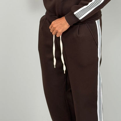 Gestreifter Trainingsanzug Herren | Halfzip Sweatshirt | Weite Hose | 5 Farben