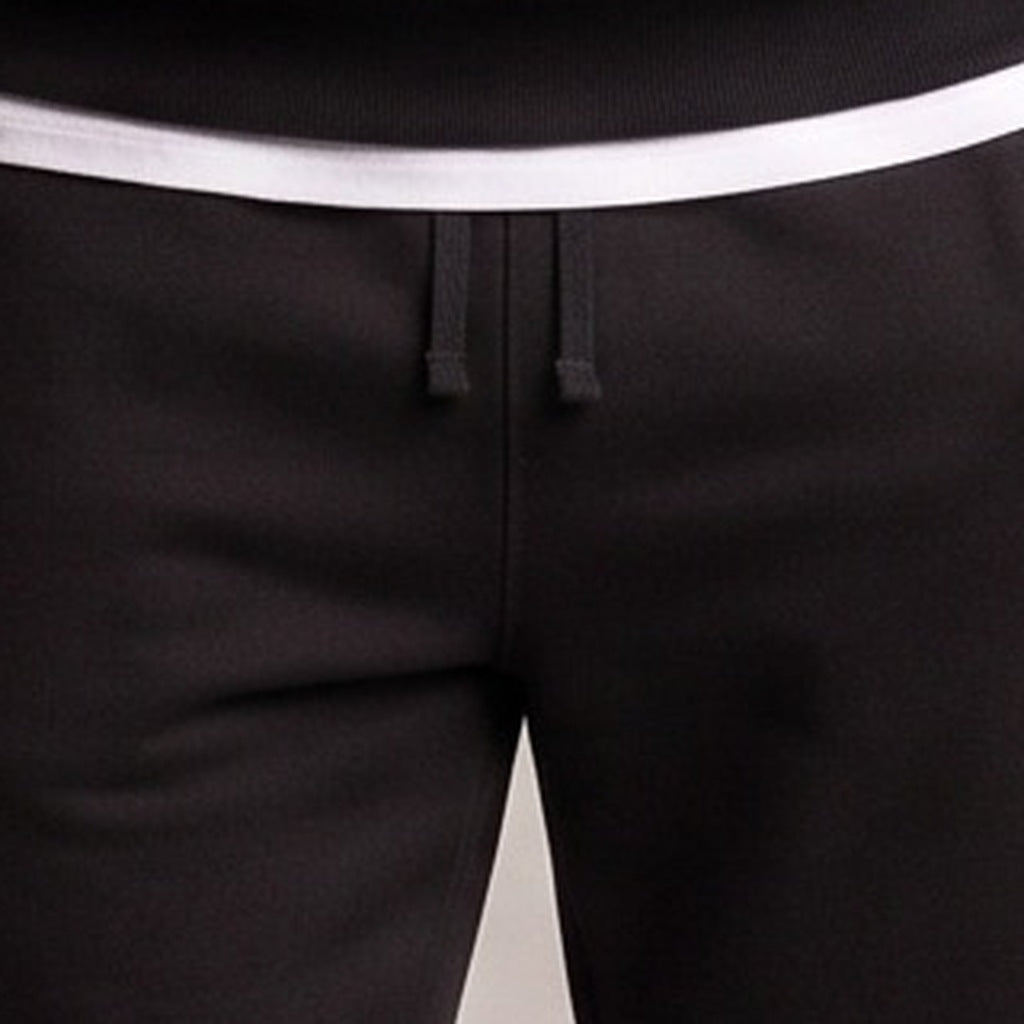 Troyer Jogginganzug Herren | Sweatshirt mit Kragen | Schwarz