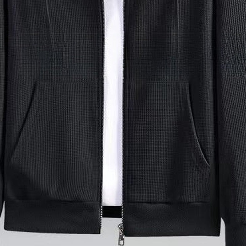 Waffel Jogginganzug Herren | Kapuzenjacke mit Reißverschluss | bis 6XL
